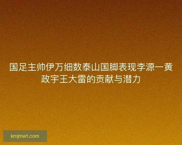 国足主帅伊万细数泰山国脚表现李源一黄政宇王大雷的贡献与潜力