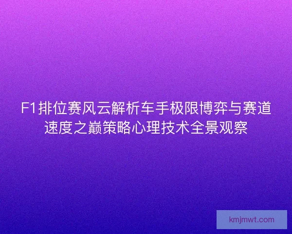 F1排位赛风云解析车手极限博弈与赛道速度之巅策略心理技术全景观察